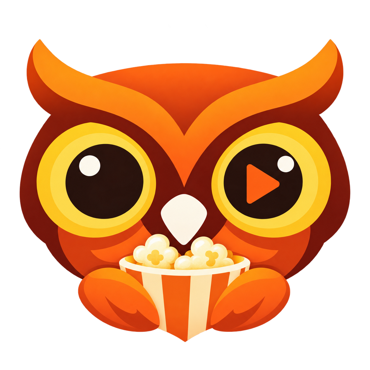 Otus the owl holding popcorn